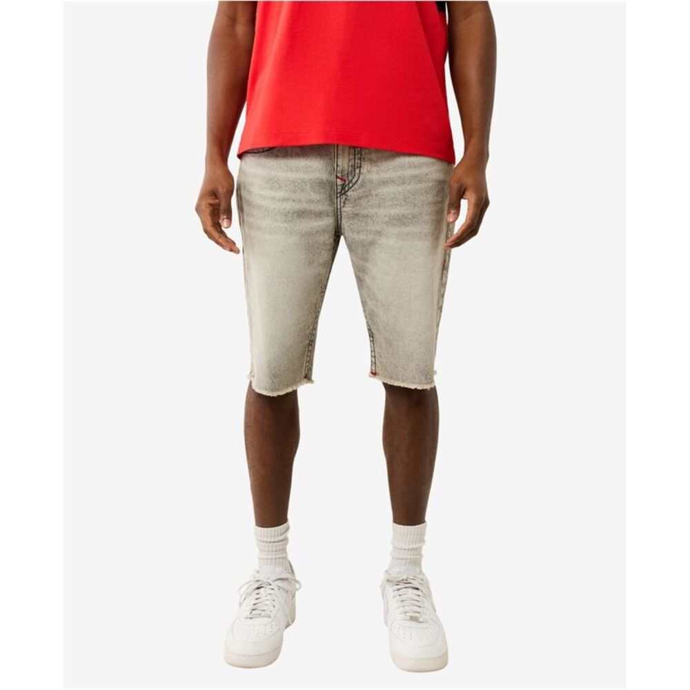 True Religion Mens Ricky Single Needle Frayed Casual Denim Shorts, NWT